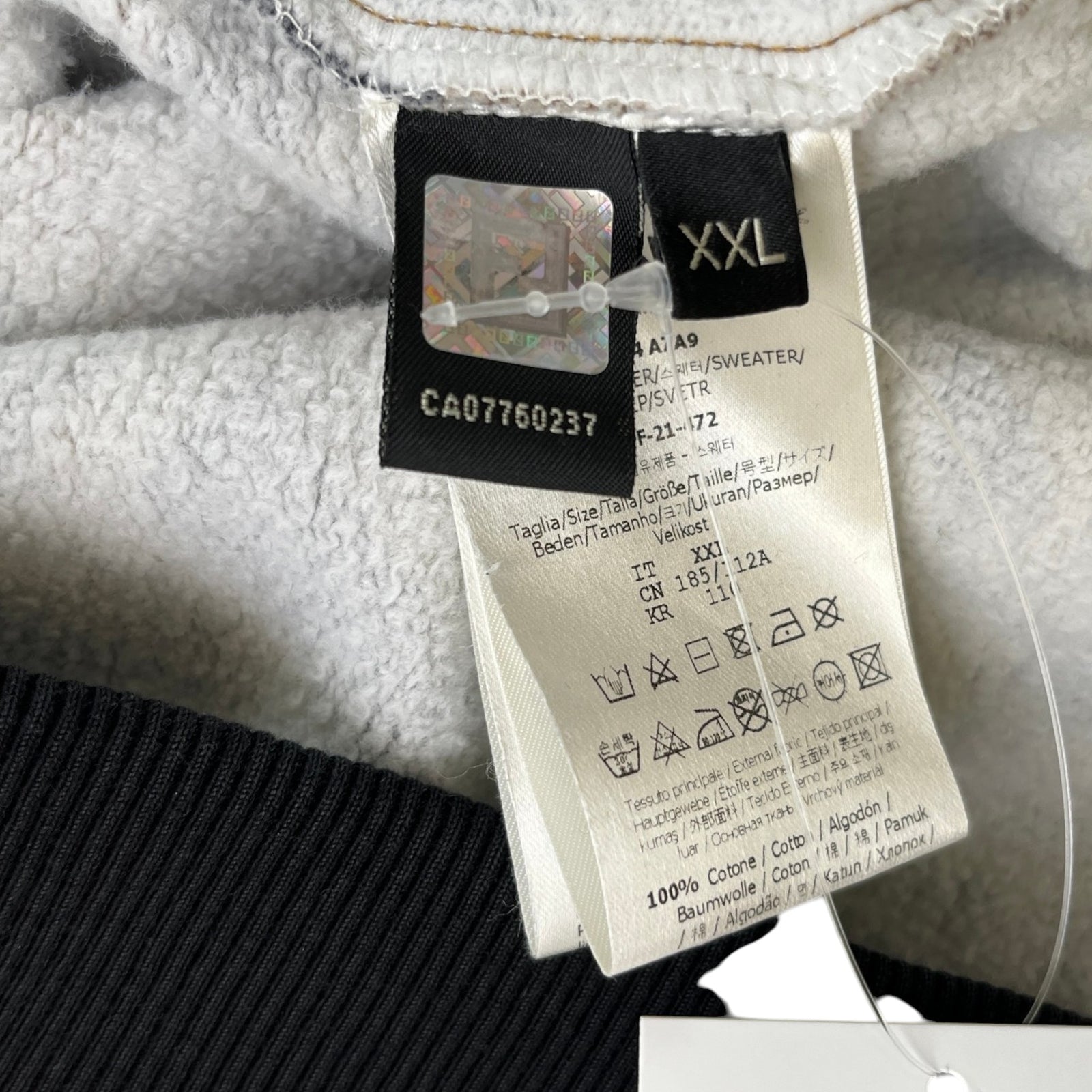 Men's Diagonal Ff Monogram Sweatshirt Beige Size XXL - Photo 6