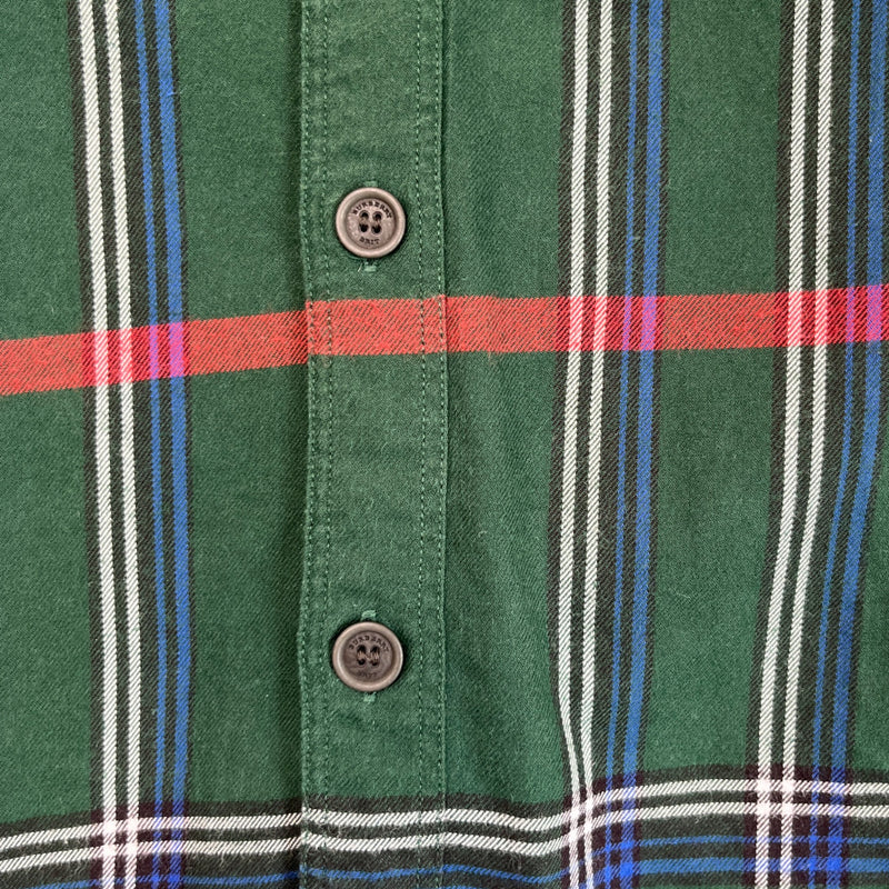 Men's Checkered Long Sleeve Shirt Green Size XS