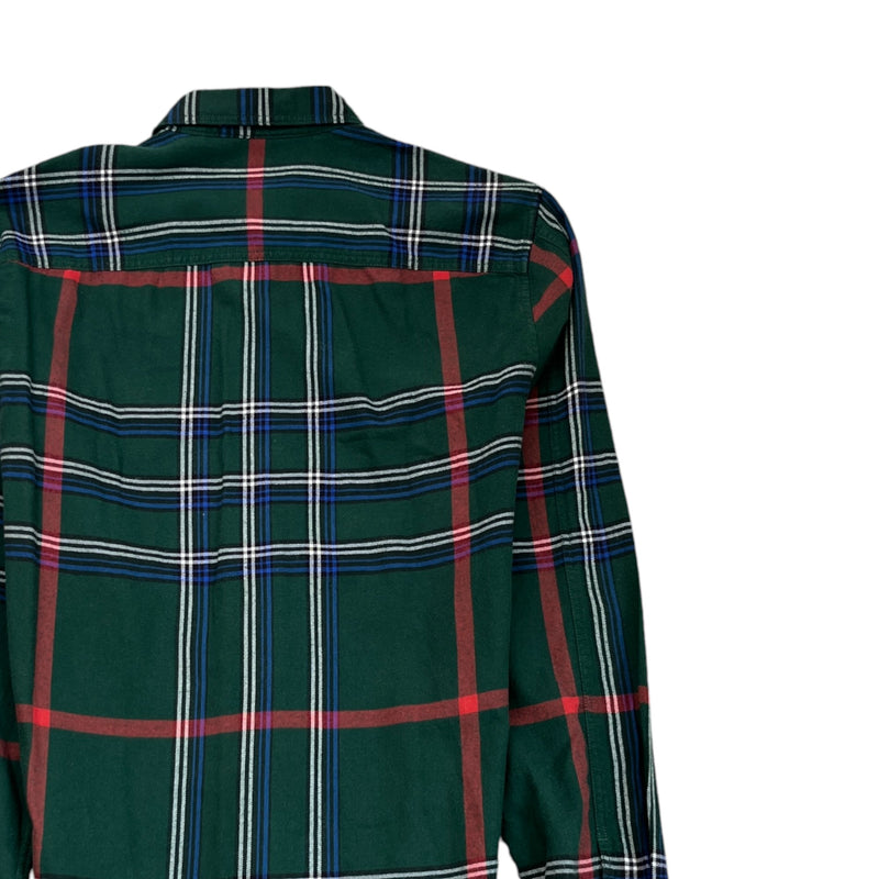 Men's Checkered Long Sleeve Shirt Green Size XS