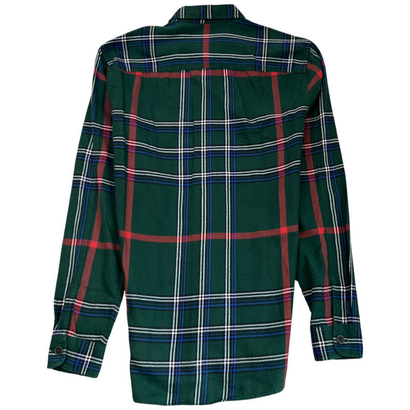 Men's Checkered Long Sleeve Shirt Green Size XS