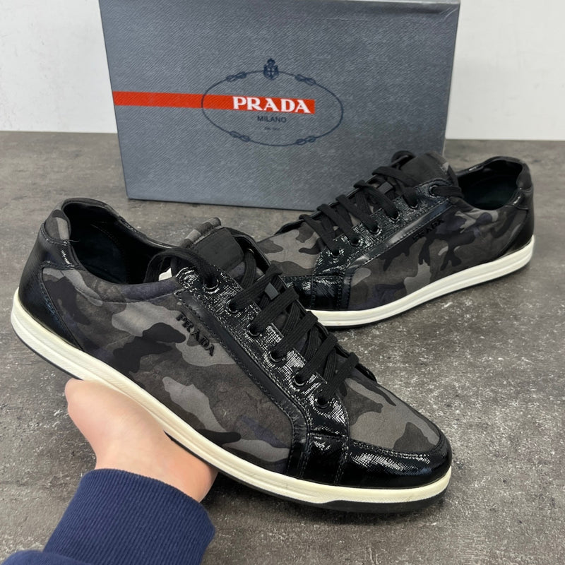 Prada Women's Camoflague Low Trainers Black Size 8
