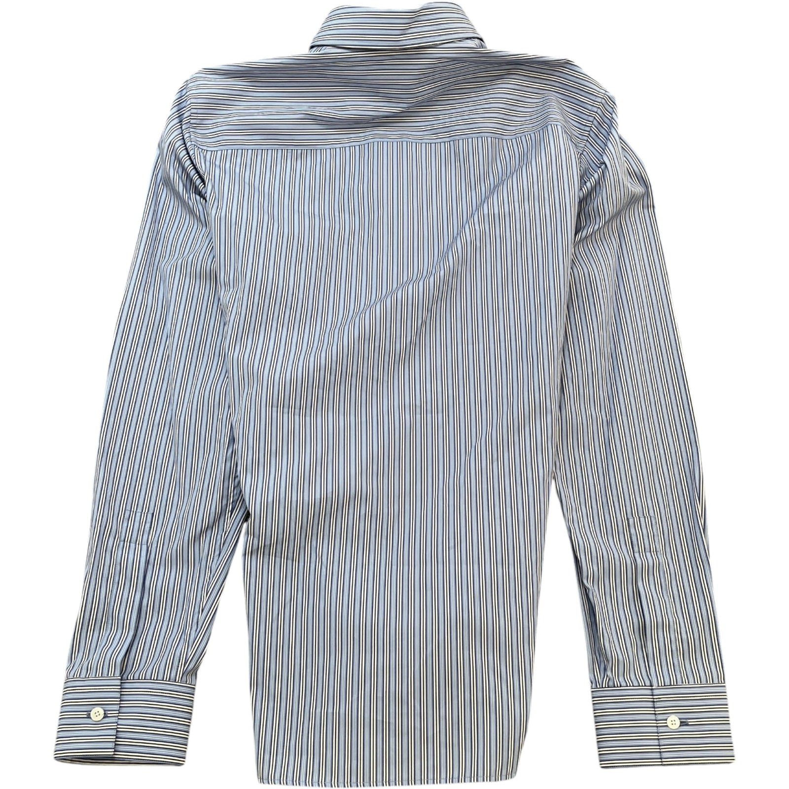 Gucci Men's Striped GG Long Sleeve Shirt Blue Size S - Photo 2