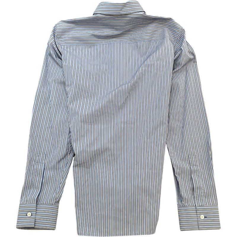 Gucci Men's Striped GG Long Sleeve Shirt Blue Size S