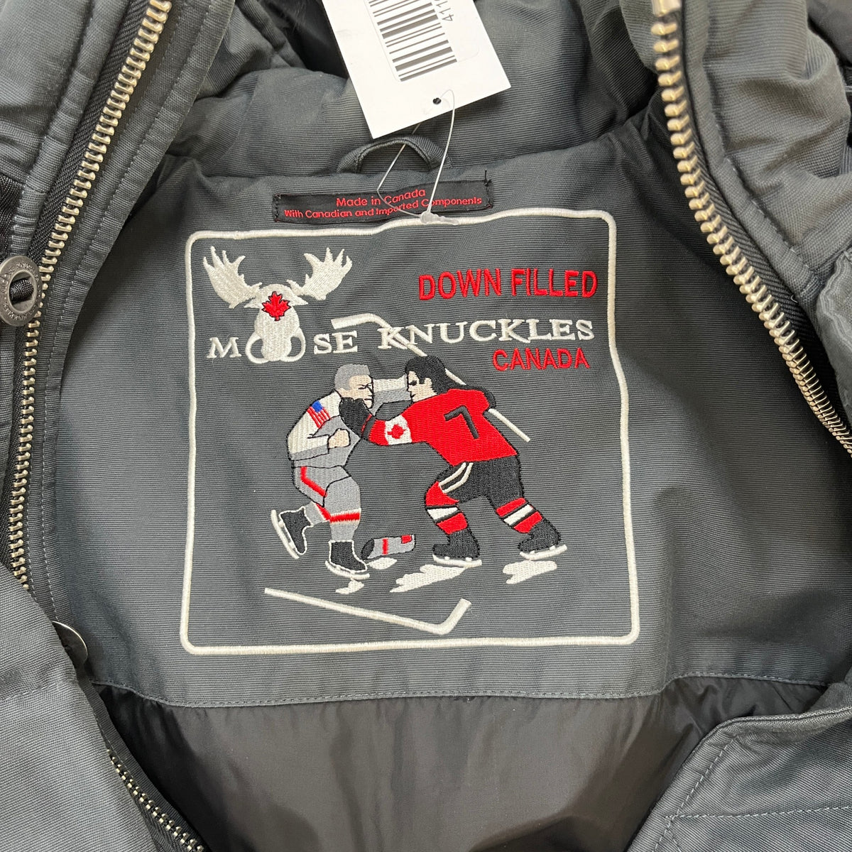 Men's 3Q Down Jacket Grey Size L - Photo 5