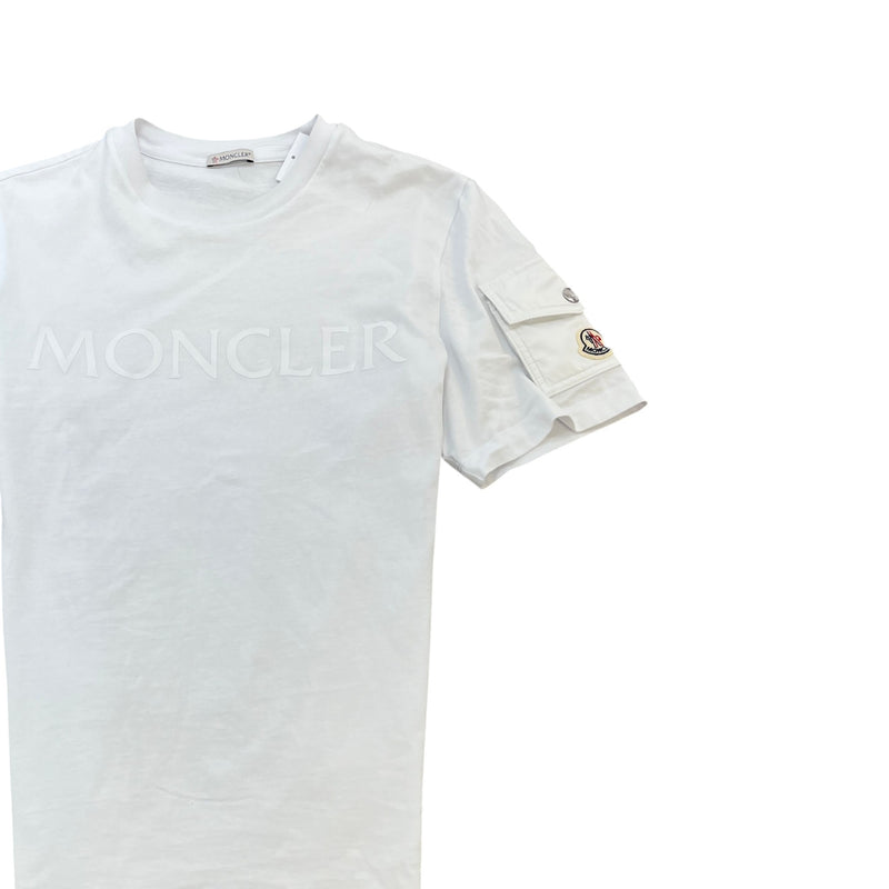 Moncler Men's Logo Print T-Shirt White Size L