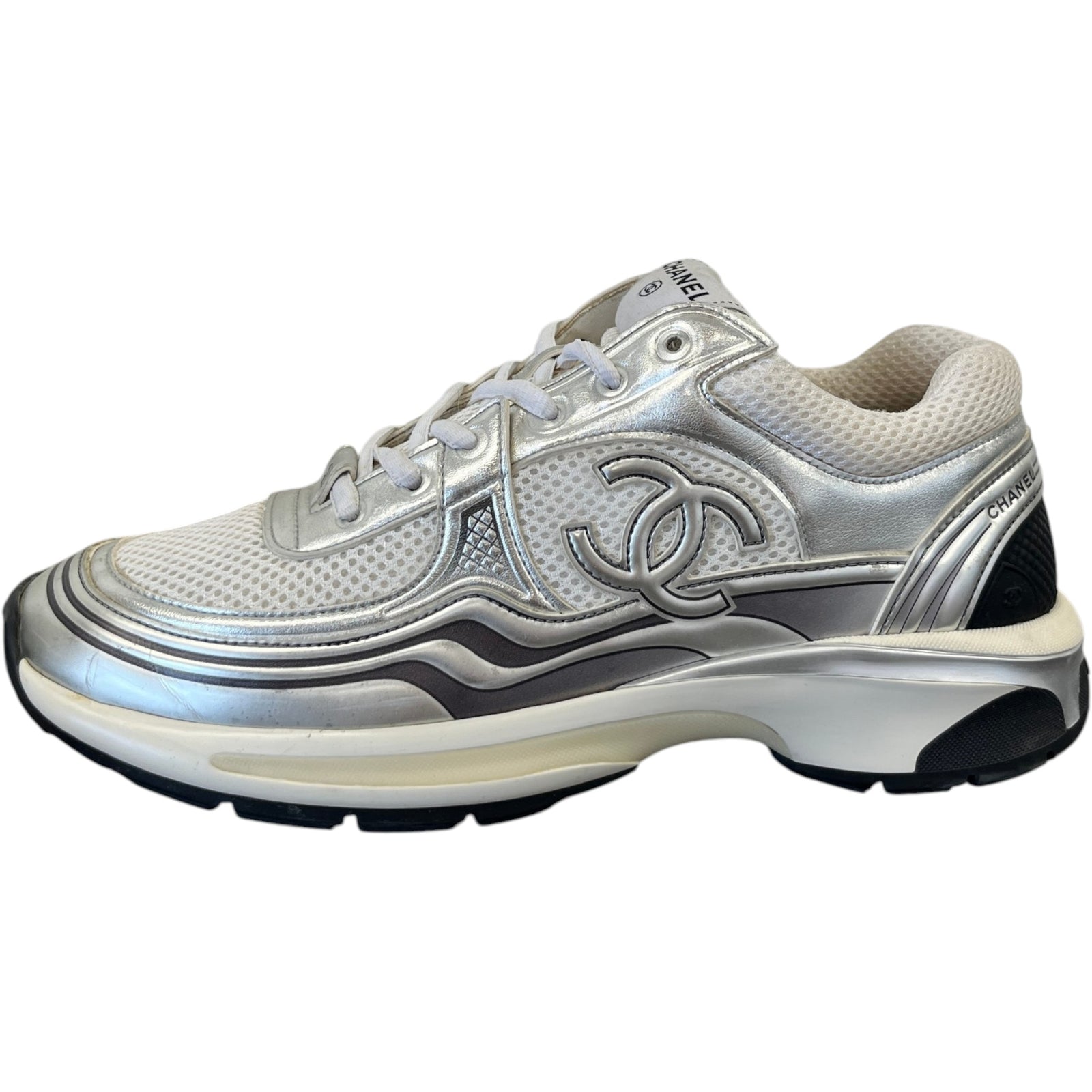 Women's Cc Metallic Runner Low Trainers Silver Size EU 41 / UK 8 - Photo 5