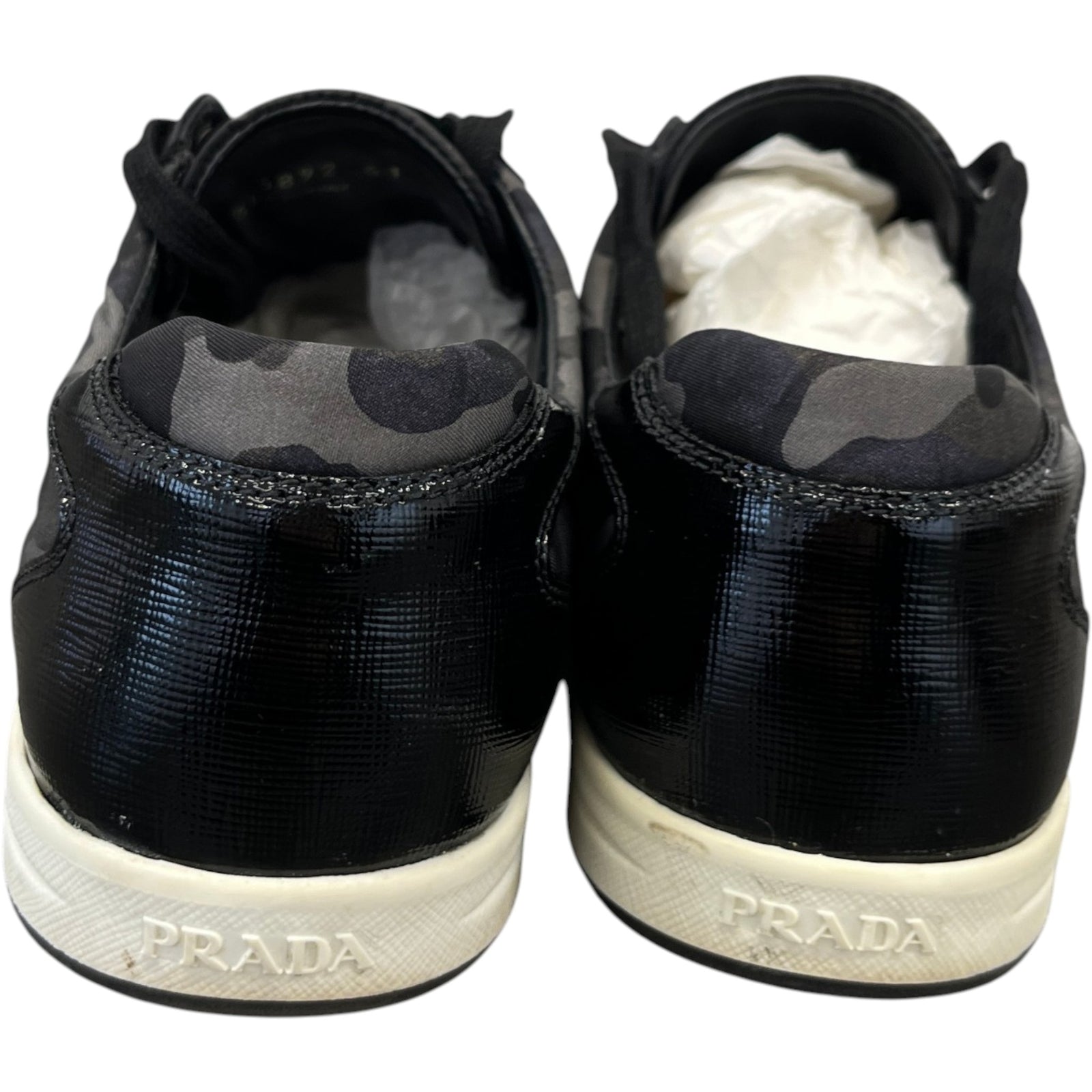 Prada Women's Camoflague Low Trainers Black Size 8 - Photo 7