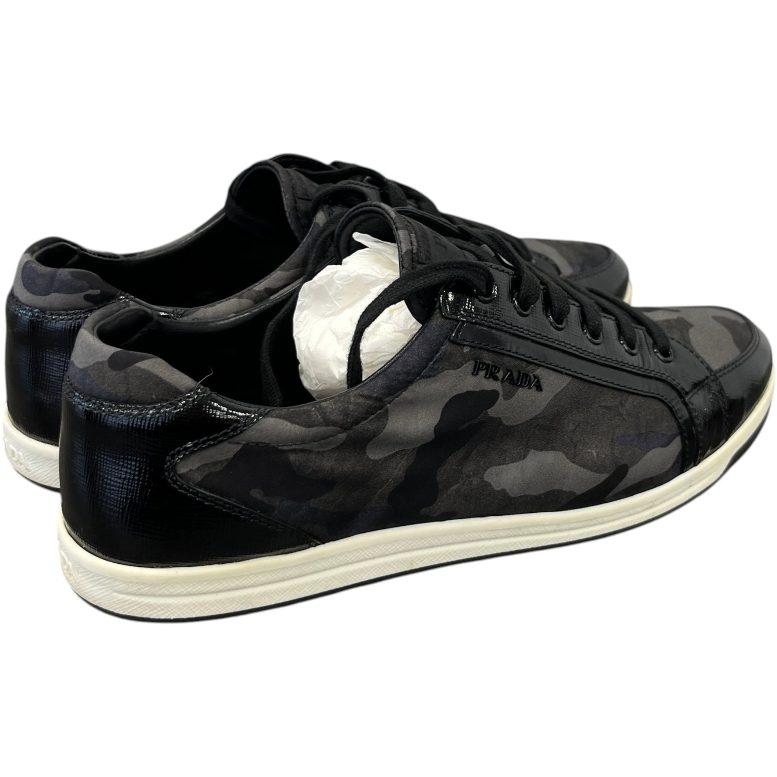 Prada Women's Camoflague Low Trainers Black Size 8 - Photo 8