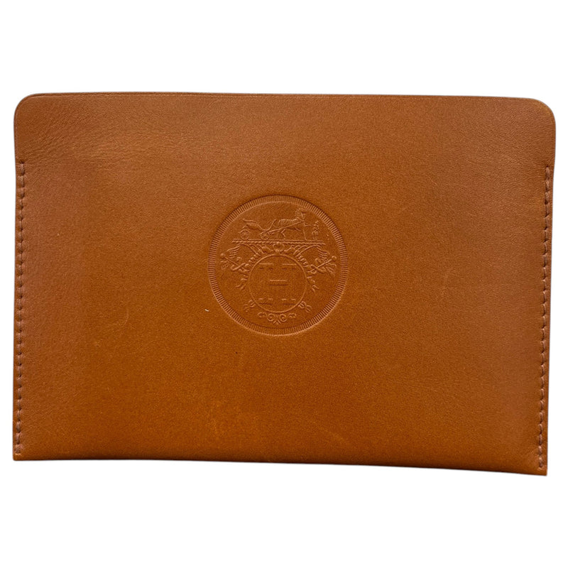 Women's Leather Logo Passport Holder Brown