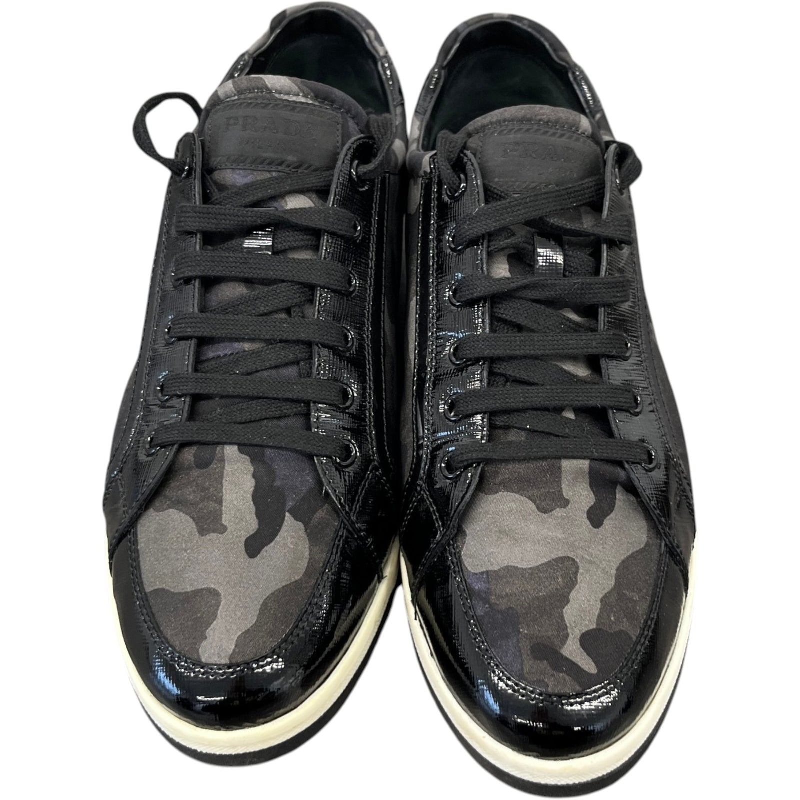 Prada Women's Camoflague Low Trainers Black Size 8 - Photo 6