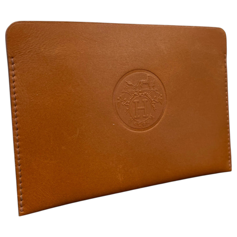Women's Leather Logo Passport Holder Brown