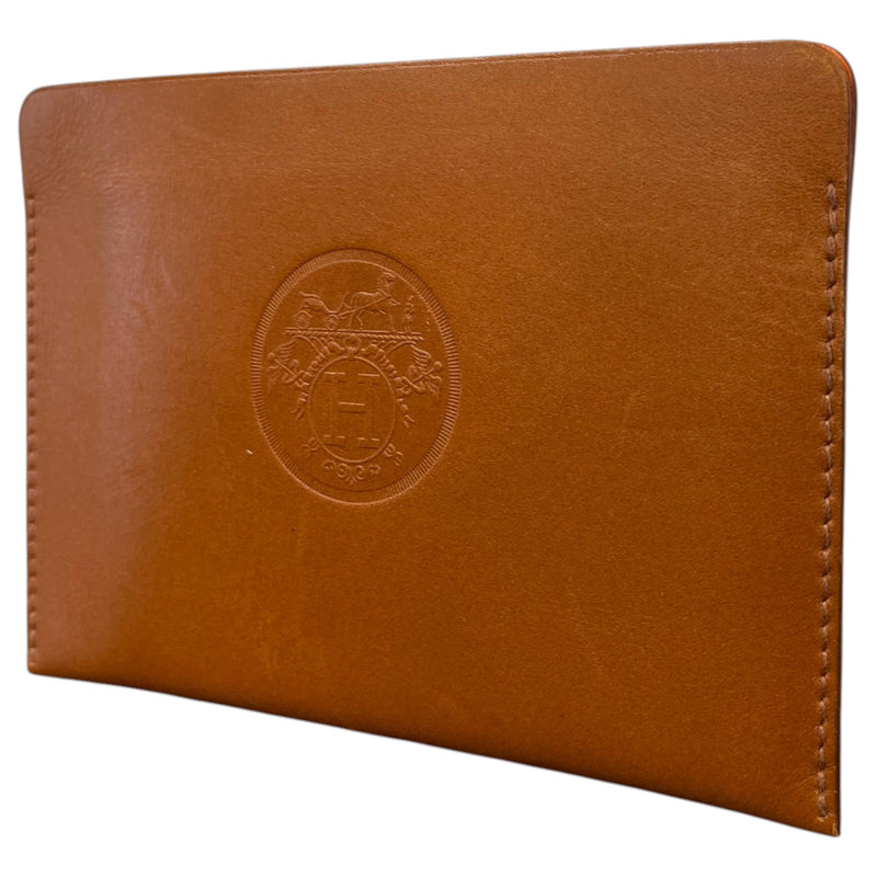 Women's Leather Logo Passport Holder Brown