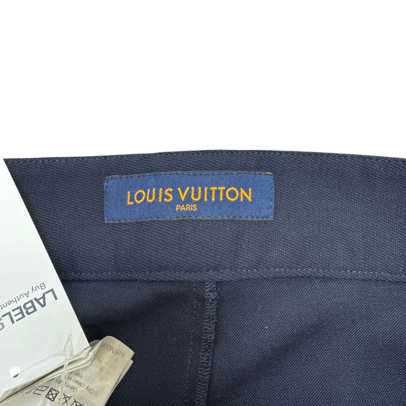 Men's Plaque Patch Pocket Fr 42 Trousers Navy Size Waist 32"