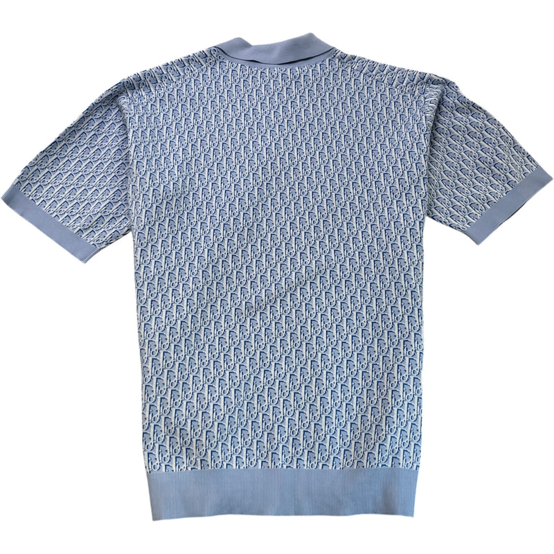 Men's Oblique Polo Shirt Blue Size XXL