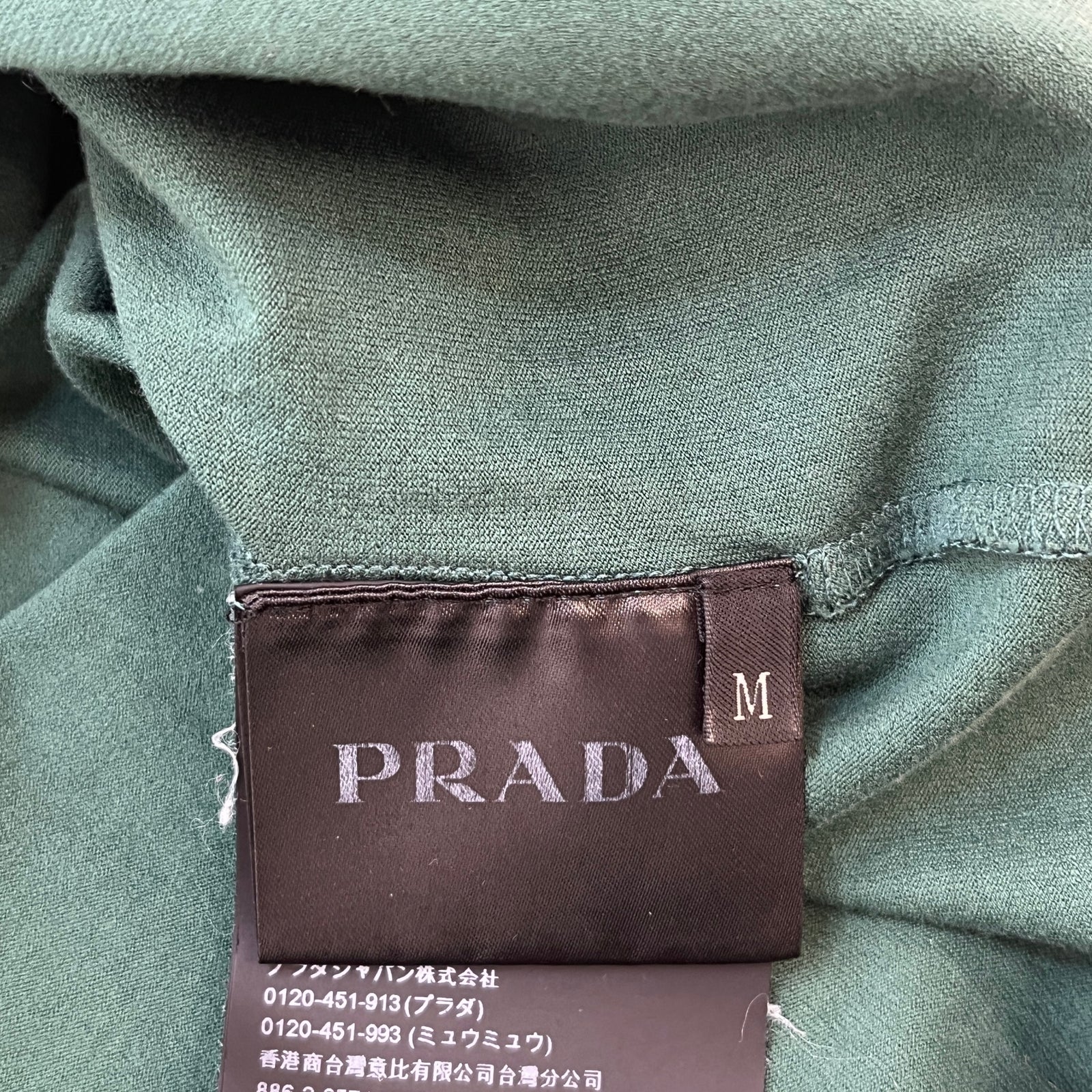 Prada Men's Logo Patch Polo Shirt Green Size M - Photo 7