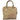 Women's Suede Cubic Illusion Fleur Speedy Cube Bag Beige