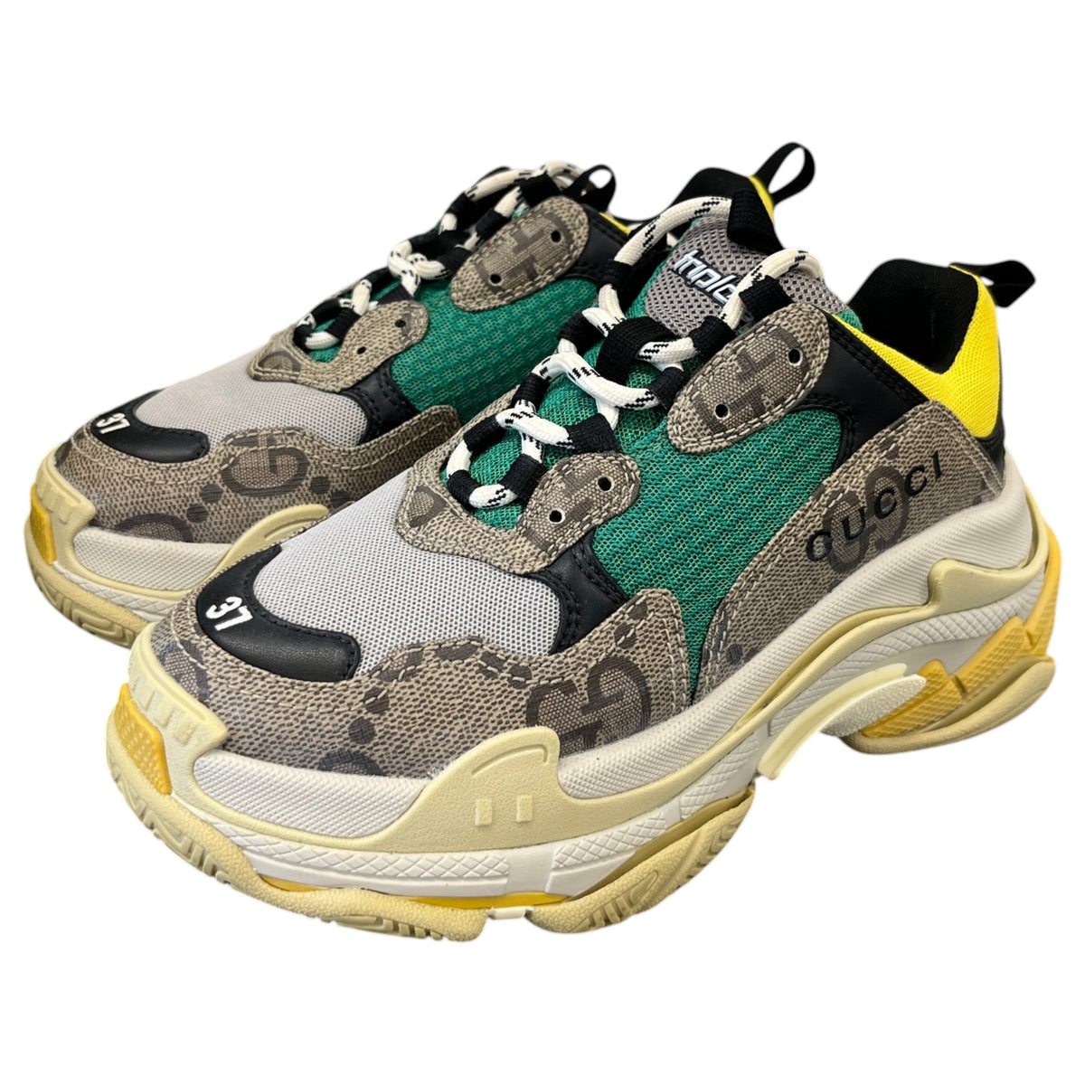 Women's x Balenciaga The Hacker Project Triple S Low Trainers Brown Size UK 4 / EU 37 - Photo 9