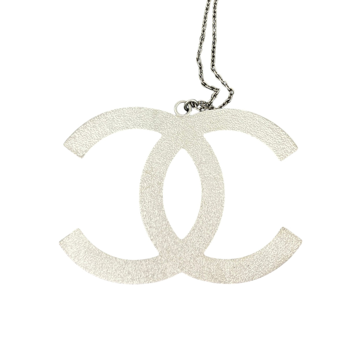 Women's Baguette Crystal Large CC Pendant Necklace Silver - Photo 5