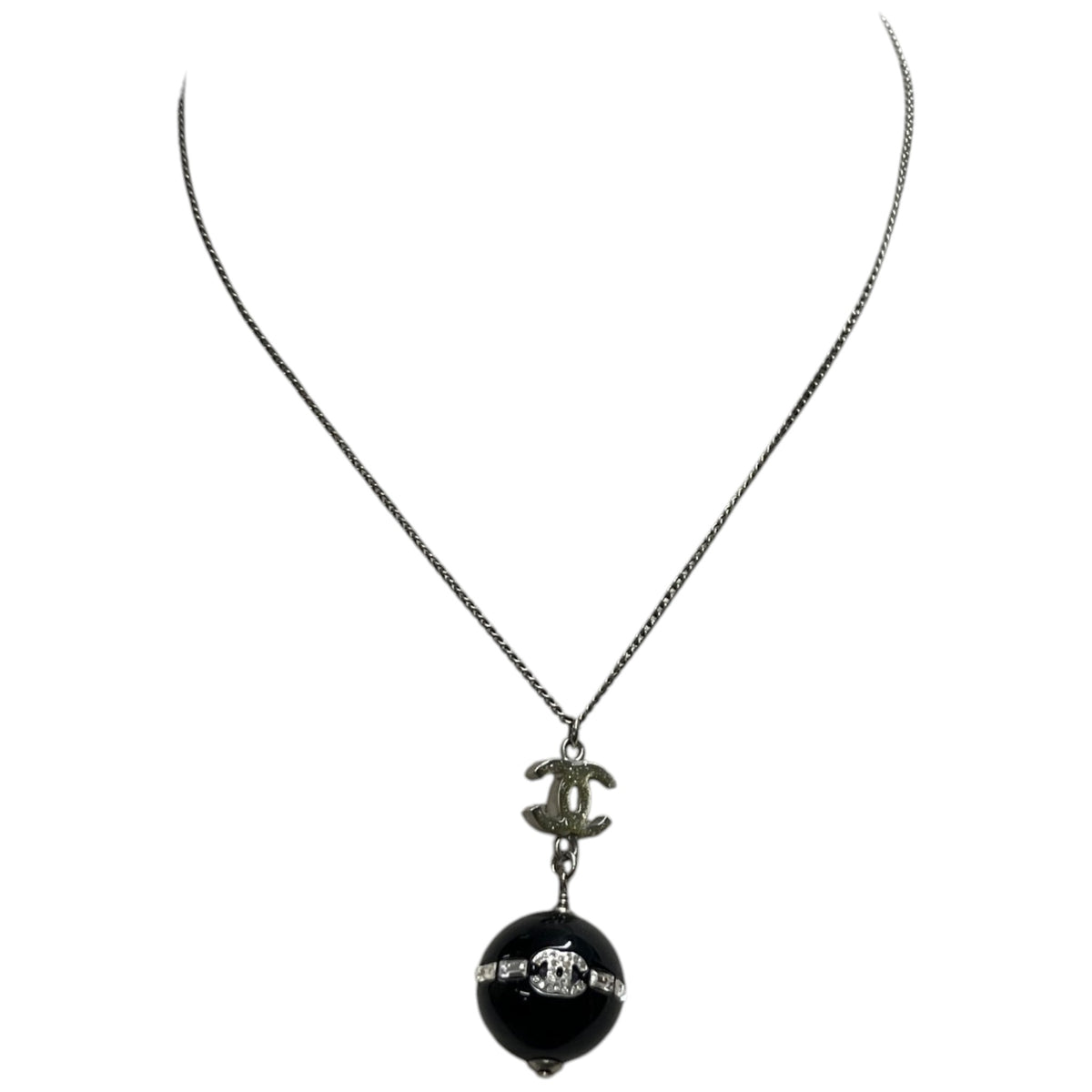Women's CC Ball Pendent Necklace Black - Photo 3