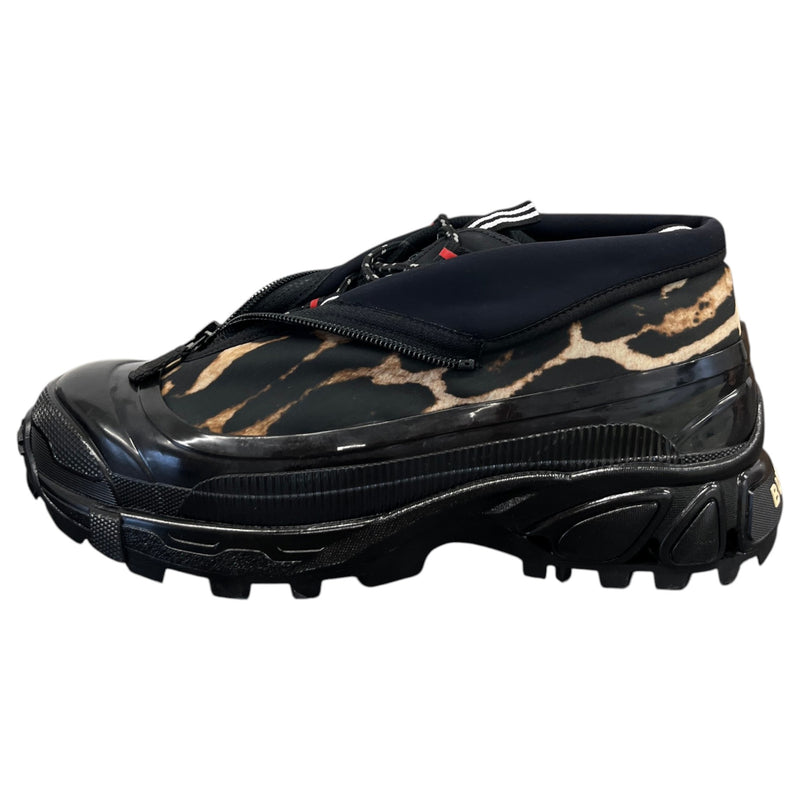Men's Leopard Print Arthur Low Trainers Black Size UK 8 / EU 42