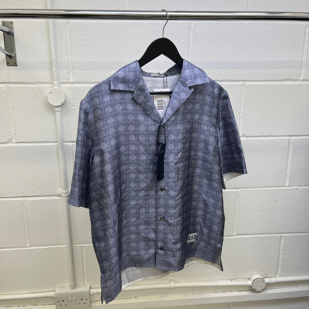 Men's Cannage Button Up Shirt Purple Size S - Photo 8