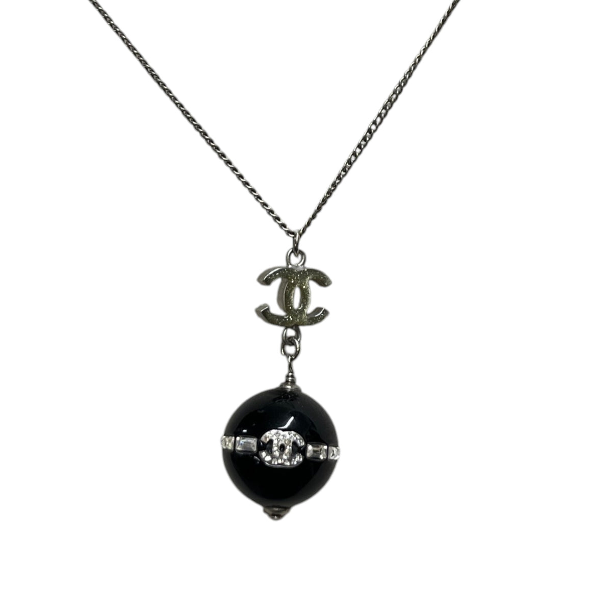 Women's CC Ball Pendent Necklace Black - Photo 1
