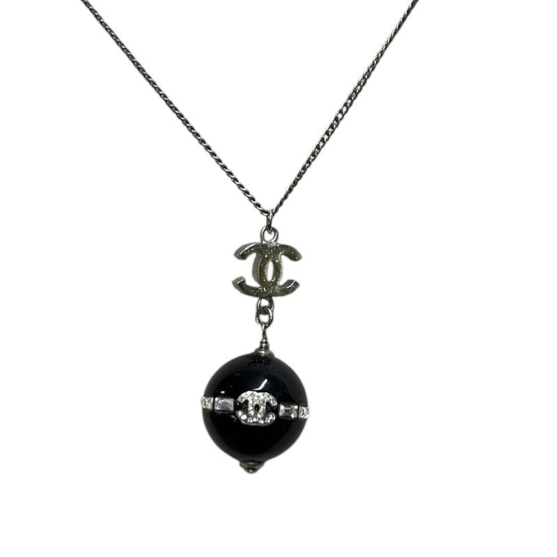 Women's CC Ball Pendent Necklace Black