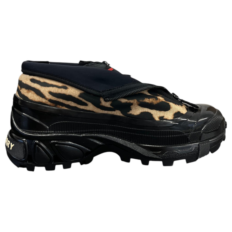 Men's Leopard Print Arthur Low Trainers Black Size UK 8 / EU 42