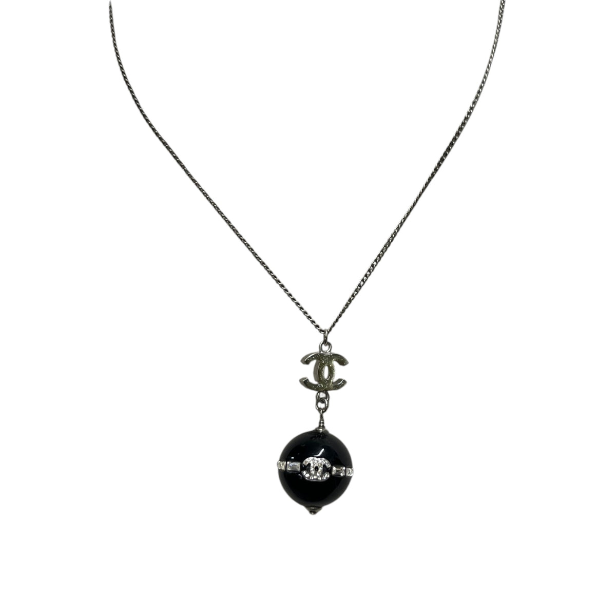 Women's CC Ball Pendent Necklace Black - Photo 5