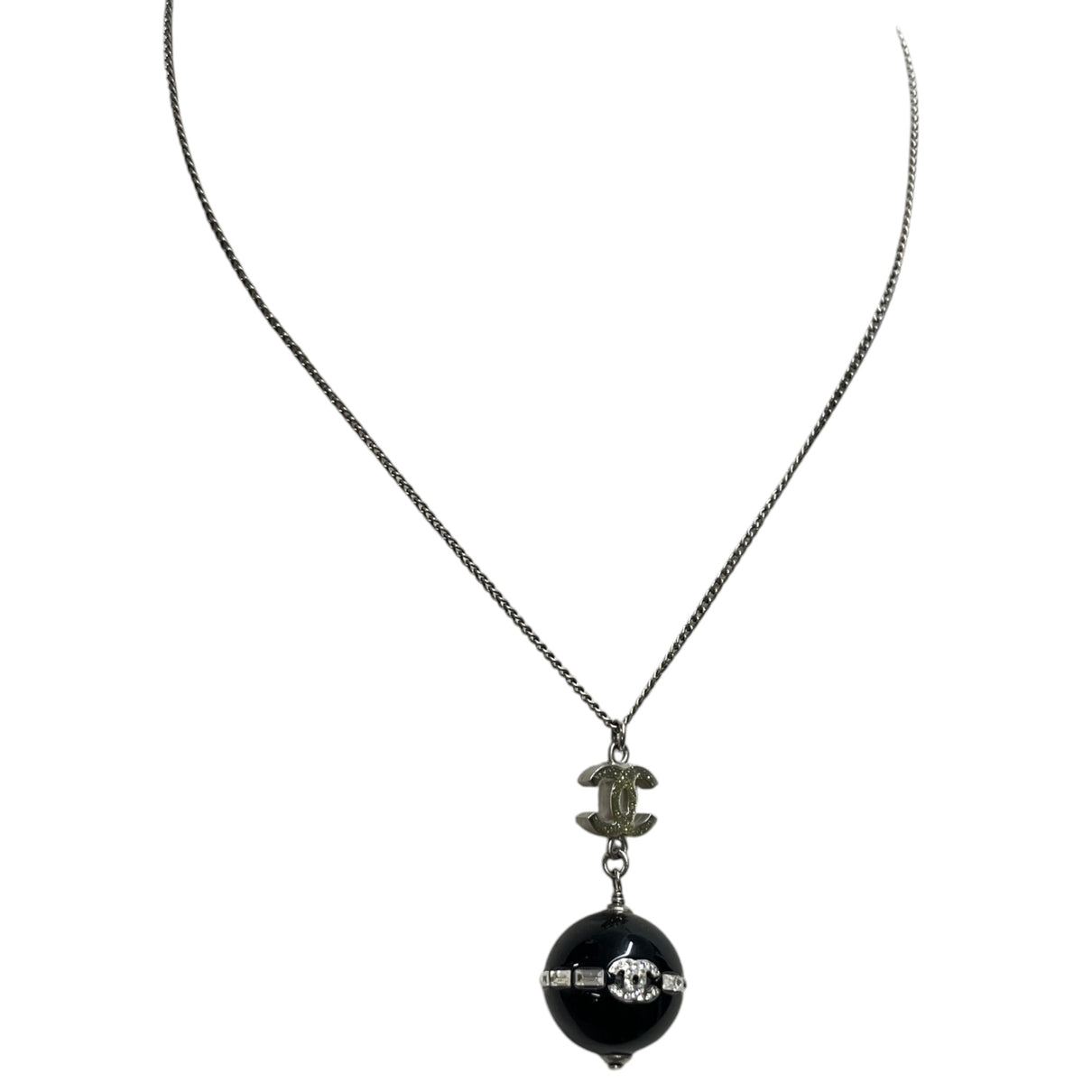 Women's CC Ball Pendent Necklace Black - Photo 7