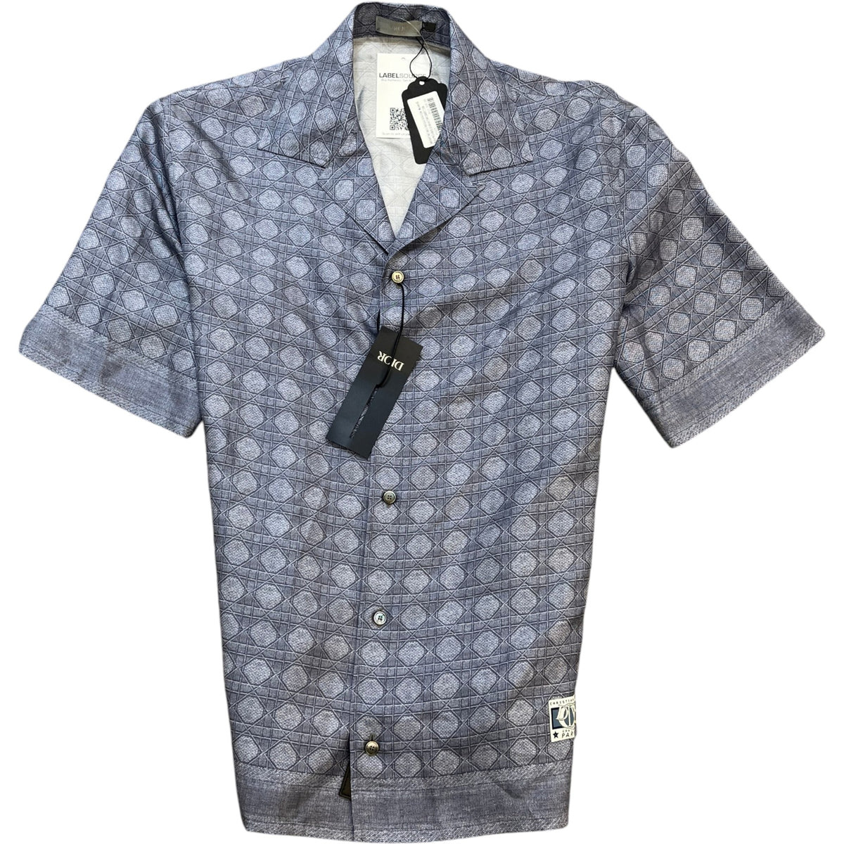 Men's Cannage Button Up Shirt Purple Size S - Photo 1