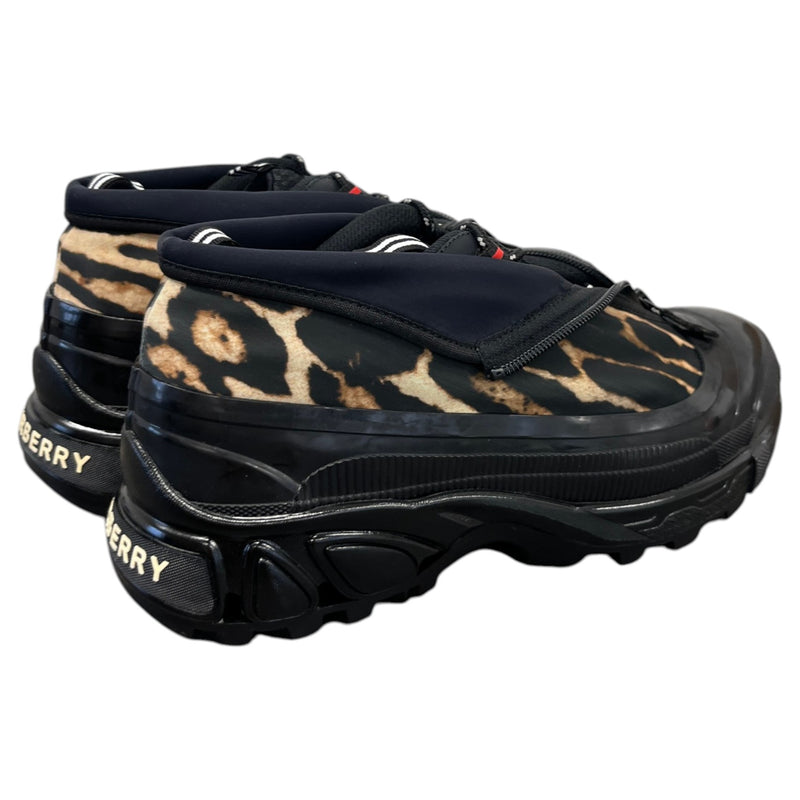 Men's Leopard Print Arthur Low Trainers Black Size UK 8 / EU 42