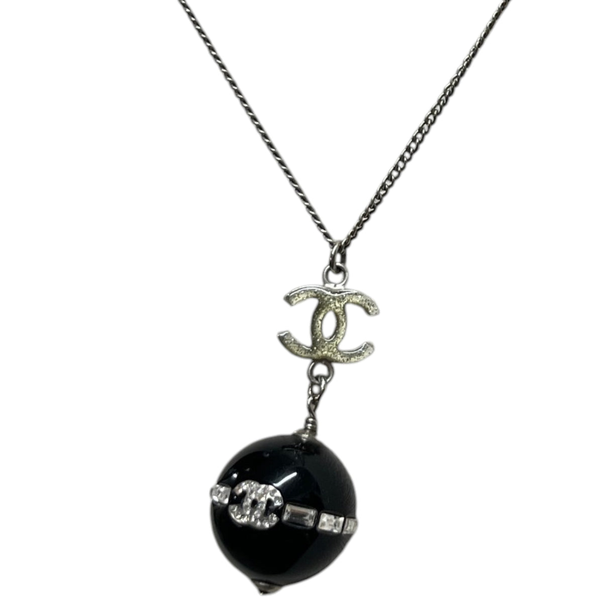 Women's CC Ball Pendent Necklace Black - Photo 2