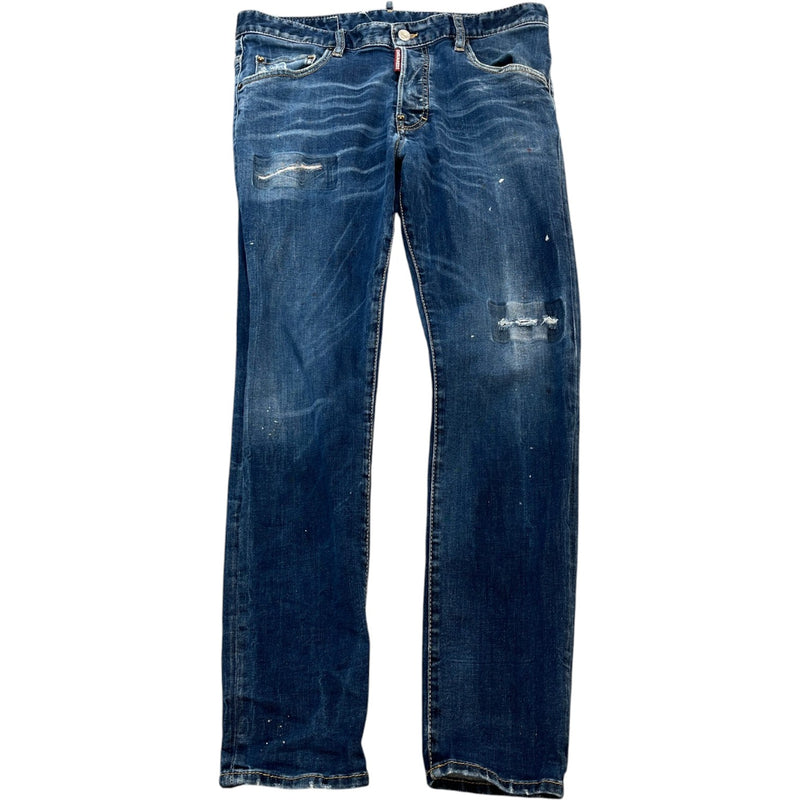 Dsquared2 Men's Bob Marley Embroidered Jeans Blue Size W34