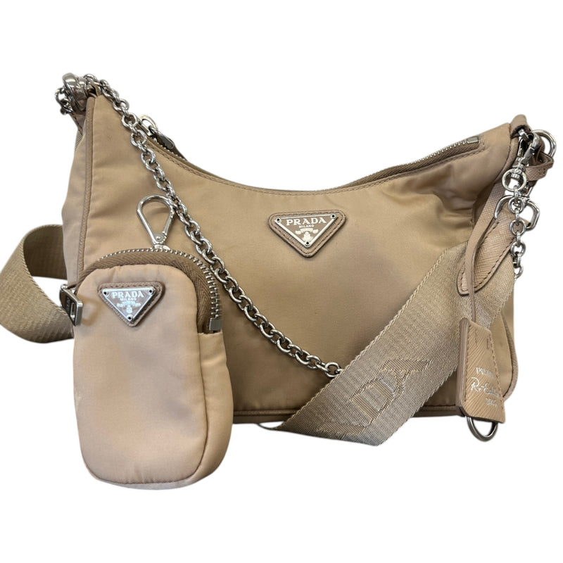 Women's Re-Edition 2005 Nylon Crossbody Bag Beige