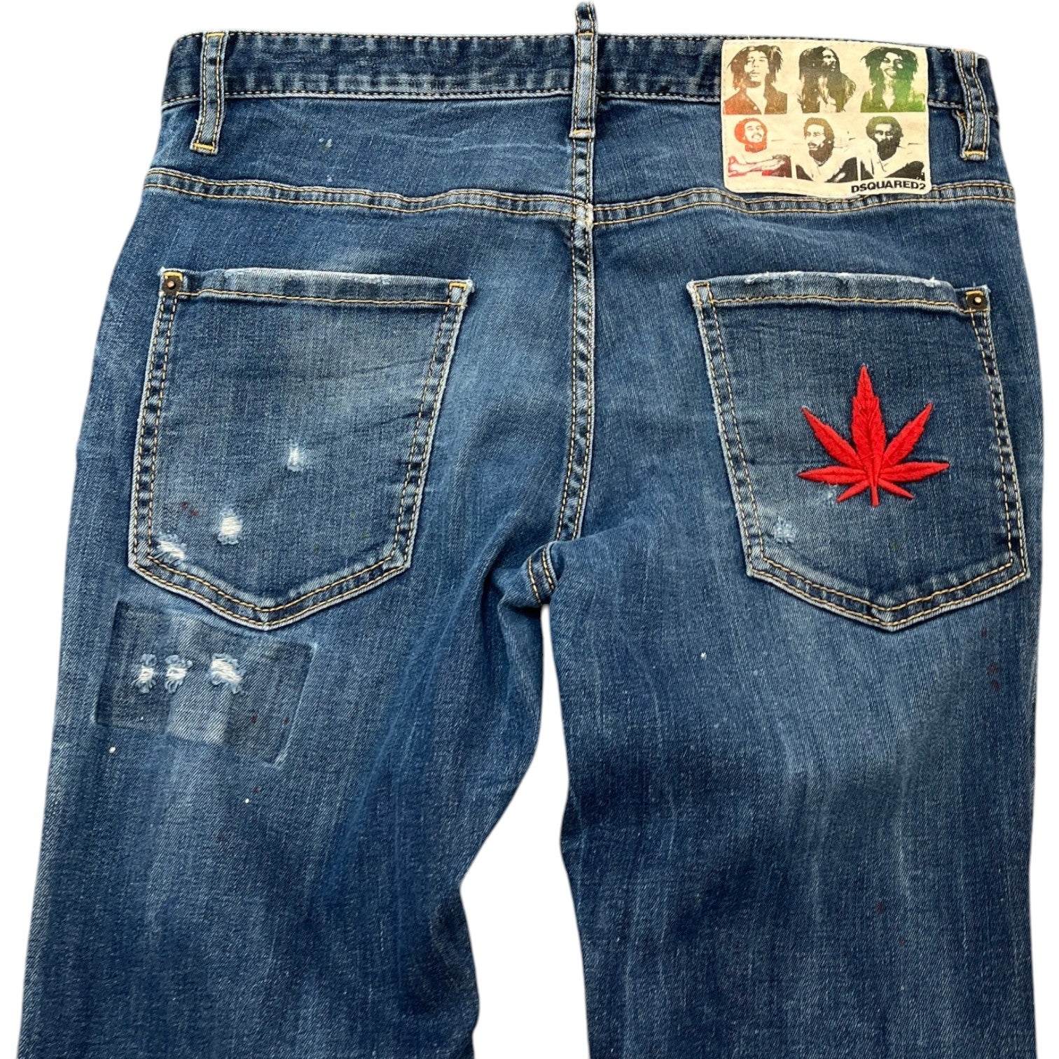 Dsquared2 Men's Bob Marley Embroidered Jeans Blue Size W34 - Photo 6