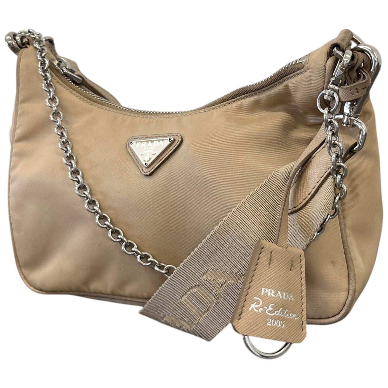 Women's Re-Edition 2005 Nylon Crossbody Bag Beige - Photo 5