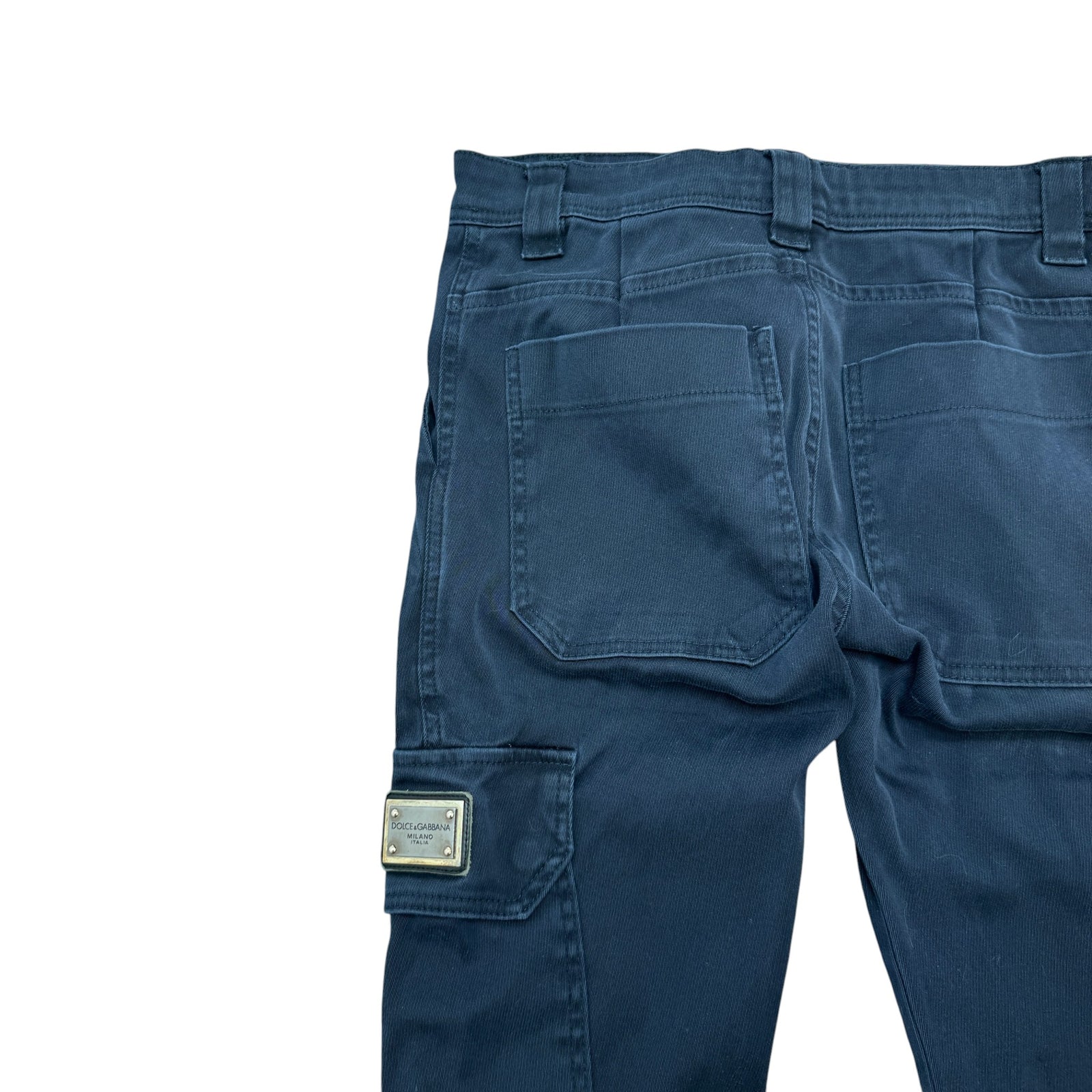 Men's Plaque Logo Trousers Navy Size S - Photo 4