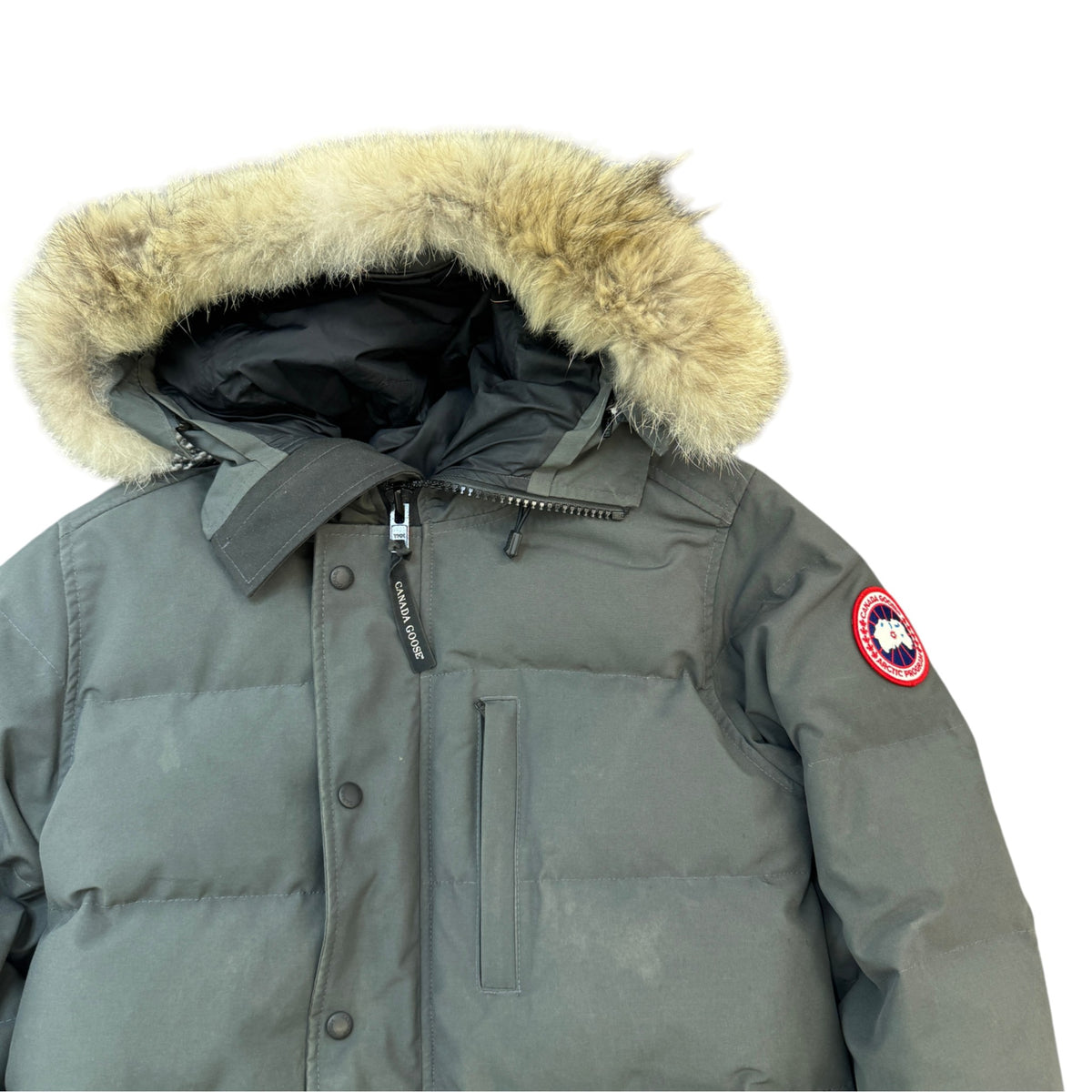 Men's Wyndham Parka Down Jacket Grey Size M - Photo 3