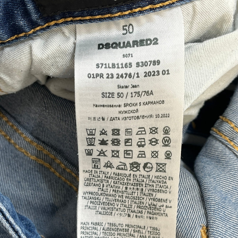 Dsquared2 Men's Bob Marley Embroidered Jeans Blue Size W34