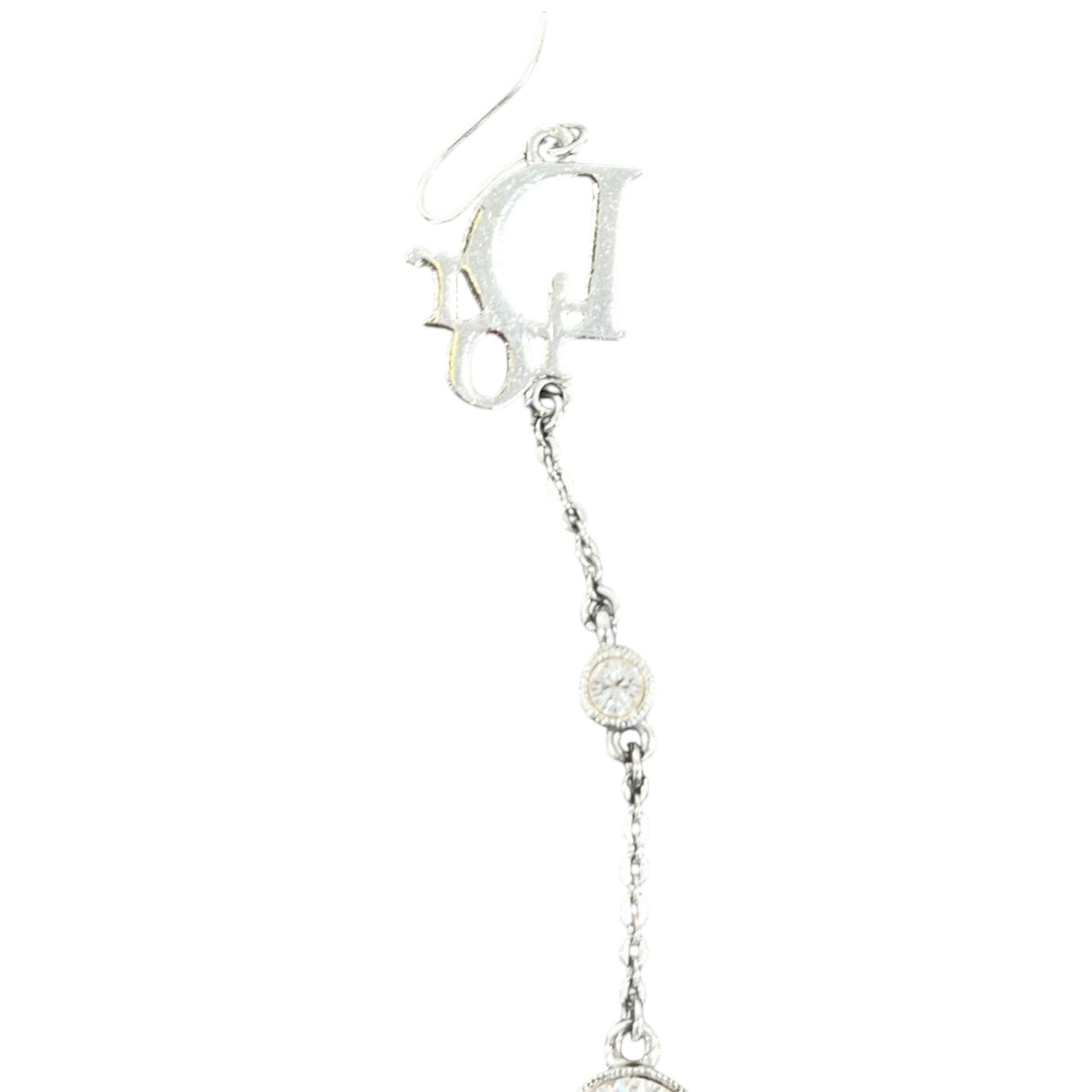 Women's Oblique Crystal Drop Earrings Silver - Photo 6