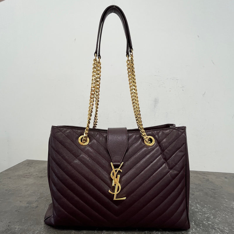 Women's Matelasse Cassandre Shopper Tote Handbag Burgundy