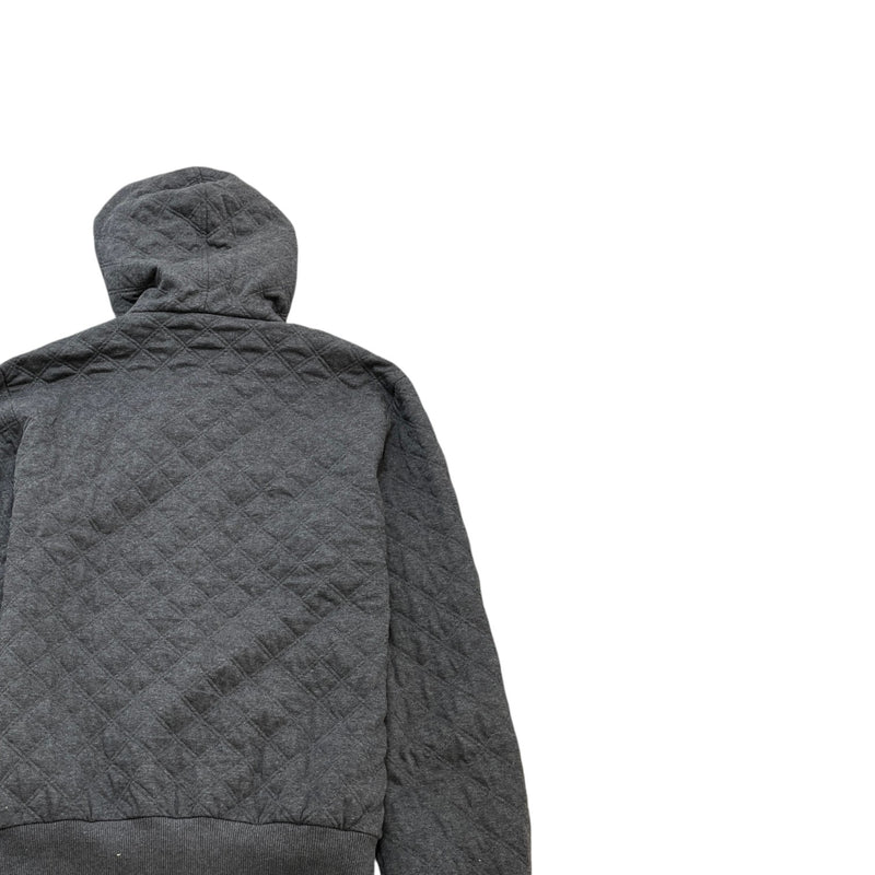 Men's Quilted Plaque Logo Hoodie Grey Size IT 54 / UK XXL
