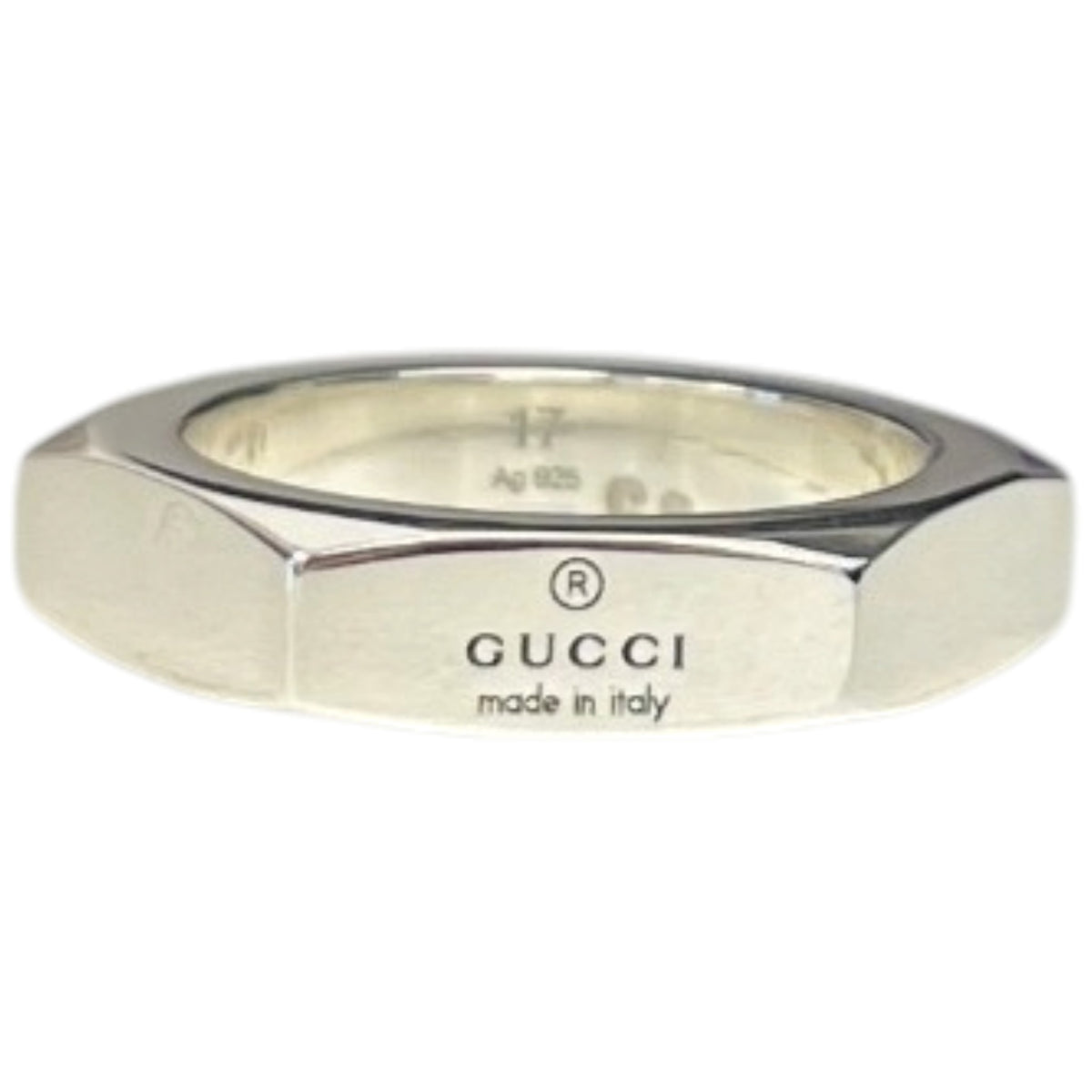 Women's Trademark Hexagonal Ring Silver Size Q - Photo 1