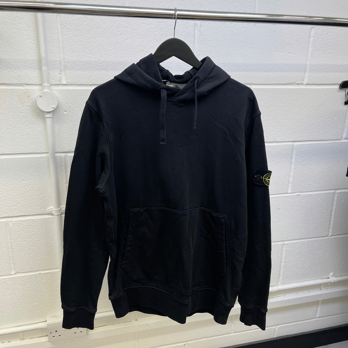 Men's Applique Logo Hoodie Black Size XL - Photo 6