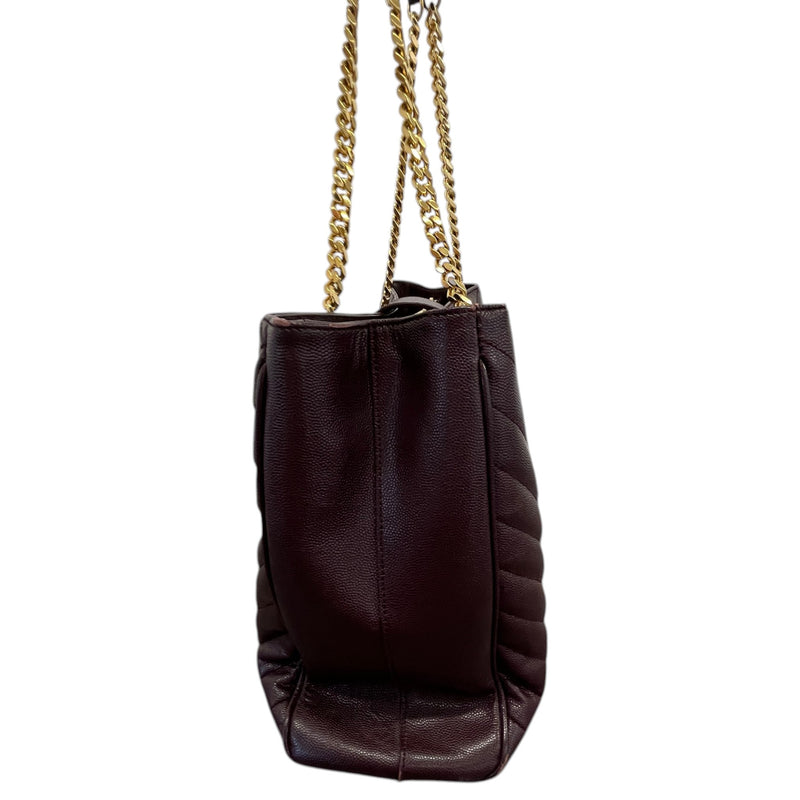 Women's Matelasse Cassandre Shopper Tote Handbag Burgundy