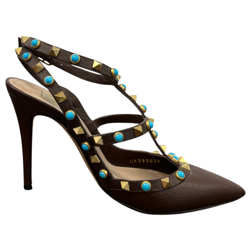 Women's Rolling Rockstud Heels Brown Size UK 3 / EU 36