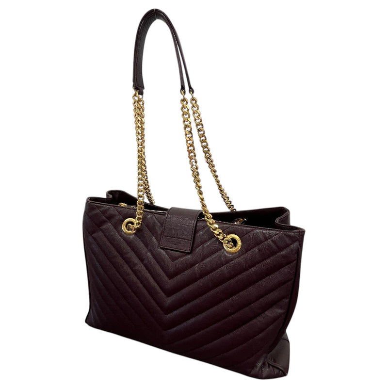 Women's Matelasse Cassandre Shopper Tote Handbag Burgundy
