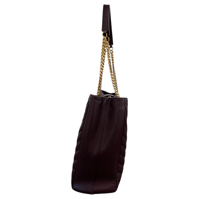 Women's Matelasse Cassandre Shopper Tote Handbag Burgundy