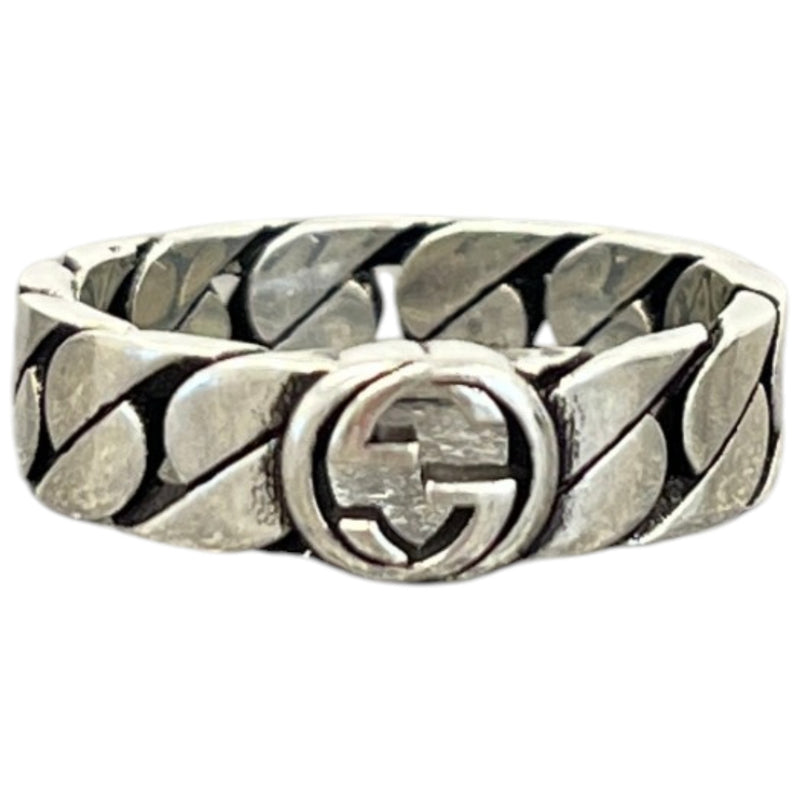 Men's Interlocking G Ring Silver Size S
